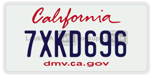 7XKD696 license plate in California