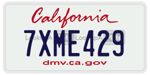 7XME429 license plate in California