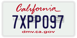7XPP097 license plate in California