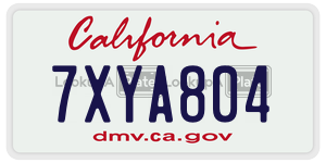 7XYA804  license plate in CA