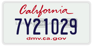 7Y21029 license plate in California