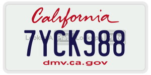 7YCK988 license plate in California