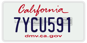 7YCU591  license plate in CA