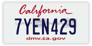 7YEN429 license plate in California