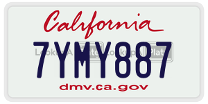 7YMY887 license plate in California