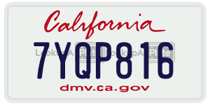7YQP816  license plate in CA