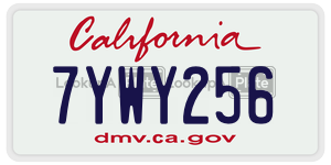 7YWY256  license plate in CA