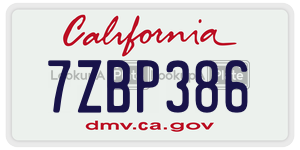 7ZBP386 license plate in California