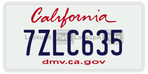7ZLC635 license plate in California