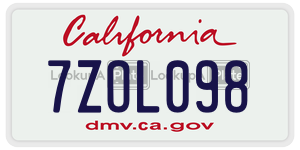 7ZOL098 license plate in California
