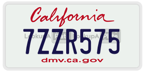 7ZZR575 license plate in California