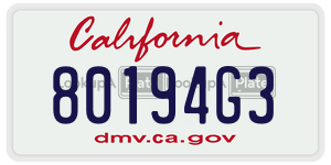 80194G3  license plate in CA