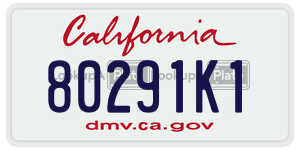 80291K1 license plate in California