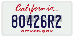 80426R2  license plate in CA