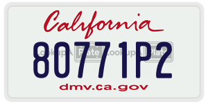 80771P2 license plate in California