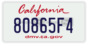 80865F4  license plate in CA