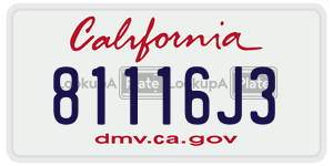 81116J3 license plate in California
