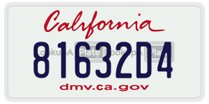 81632D4  license plate in CA