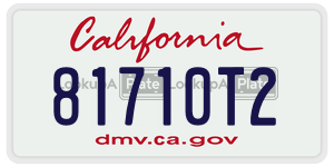 81710T2 license plate in California
