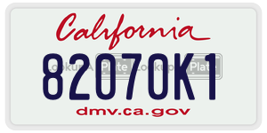82070K1 license plate in California