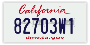82703W1 license plate in California