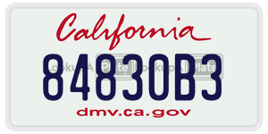 84830B3 license plate in California