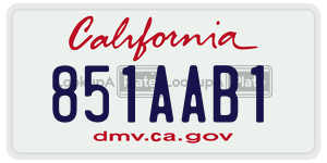 851AAB1  license plate in CA
