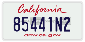 85441N2 license plate in California