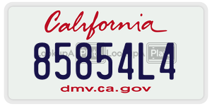 85854L4  license plate in CA
