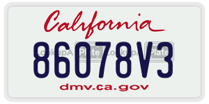 86078V3 license plate in California