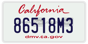 86518M3  license plate in CA