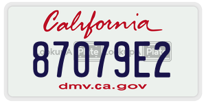 87079E2  license plate in CA