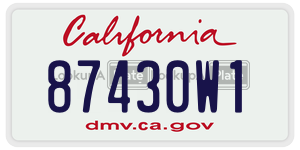 87430W1  license plate in CA
