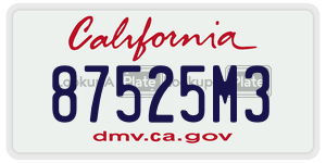 87525M3 license plate in California