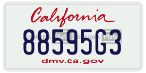 88595G3 license plate in California