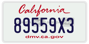 89559X3  license plate in CA