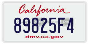 89825F4  license plate in CA