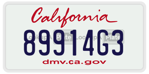 89914G3  license plate in CA