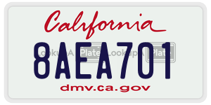 8AEA701  license plate in CA