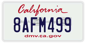 8AFM499  license plate in CA