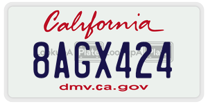 8AGX424 license plate in California