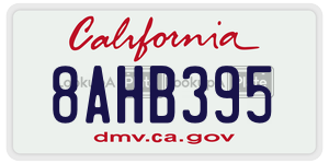 8AHB395  license plate in CA