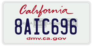 8AIC696  license plate in CA