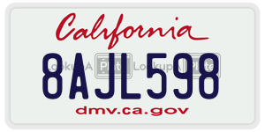 8AJL598 license plate in California