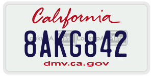 8AKG842 license plate in California