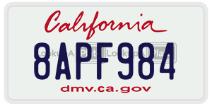 8APF984 license plate in California