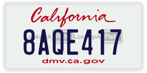 8AQE417  license plate in CA