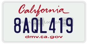 8AQL419 license plate in California