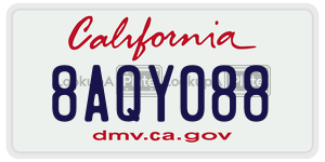 8AQY088 license plate in California