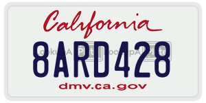 8ARD428 license plate in California